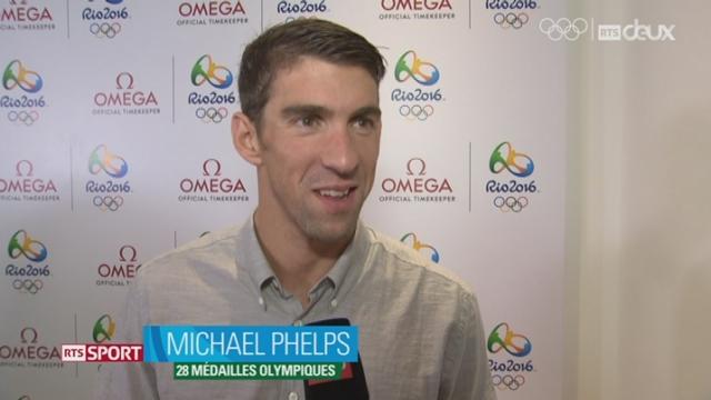 Natation: Michael Phelps interviewé par Stéphane Rinaldi après sa dernière course Olympique