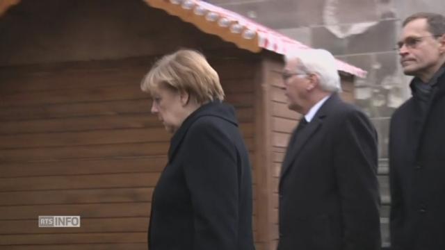 Angela Merkel sur les lieux du drame à Berlin