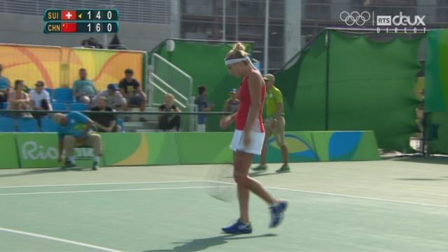 Tennis : Dames, Bacsinszky (SUI) – Zhang (CHN) (7-6, 6-4): la Chinoise revient à un set partout