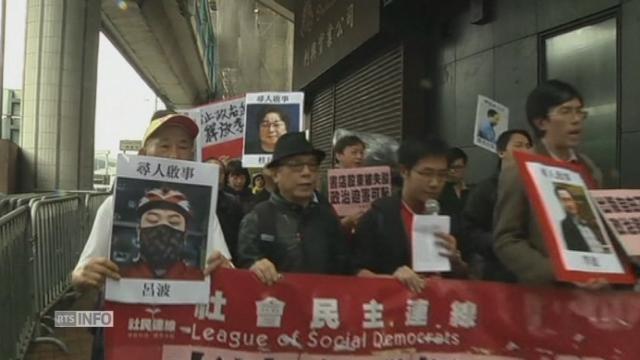 Manifestation contre la disparition de libraires à Hong Kong