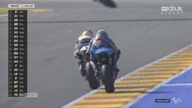 Moto2.  26 et dernier tour: meilleur  chrono pour Thomas Lüthi (SUI) qui passe Morbidelli pour la 2e place!