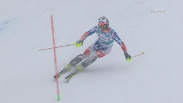 Slalom messieurs, 1re manche: manche parfaite d’Alexander Khoroshilov (RUS) qui prend la tête dans cette première manche