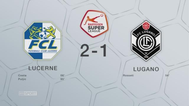 Lucerne - Lugano (2-1): victoire pour Lucerne à la toute fin du match