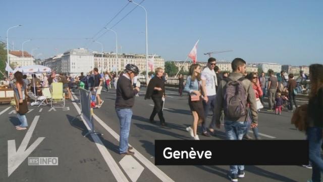 Les images des journées sans voiture à Genève et à Paris