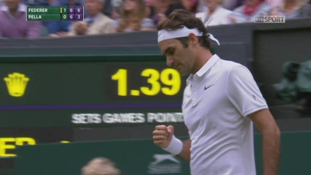 Wimbledon, 1er tour, Federer-Pella (7-6, 7-6): copier coller de la 1ère manche avec gain du set au tie-break pour Federer