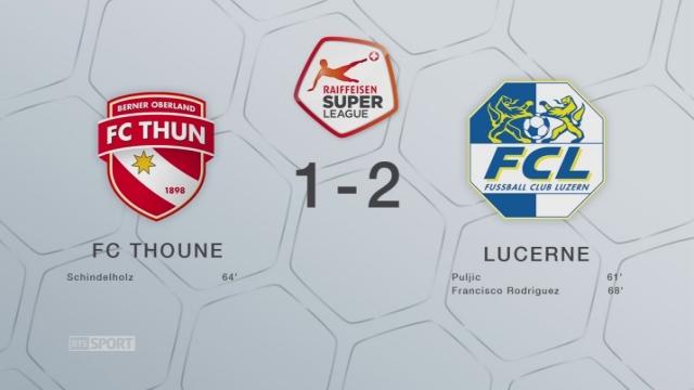 FC Thoune - Lucerne (1-2): Lucerne s'impose à un but d'avance