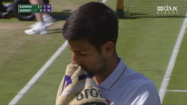 Wimbledon, 3e tour, Djokovic-Querrey (6-7, 1-6, 6-3, 2-2...): Djokovic a vraiment du mal dans ce match à l'image de son dernier jeu de service