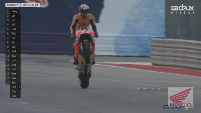 Marc Marquez (ESP) remporte le GP d’Austin (USA) devant Jorge Lorenzo (ESP) 2e et Andrea Ianone (ITA) 3e