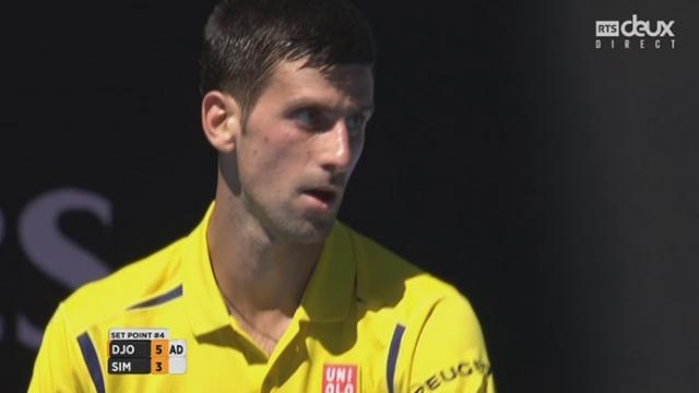 8es de finale, Novak Djokovic (SER) - Gilles Simon (FRA) (6-3): 1er set très serré finalement à l'avantage du Serbe
