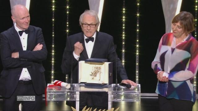 Le Britannique Ken Loach reçoit sa deuxième Palme d'or à Cannes pour "Moi, Daniel Blake"