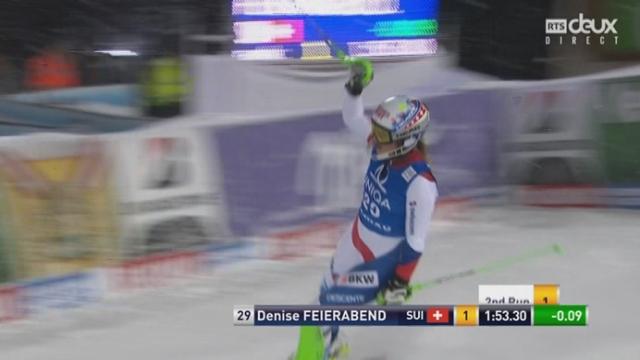 Slalom dames, 2e manche: Denise Feierabend