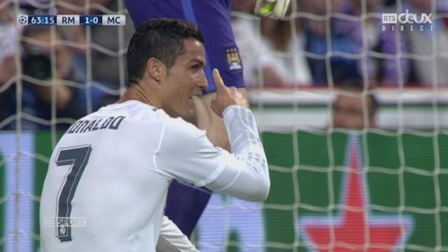 ½, Real Madrid – Man. City (1-0): sur corner botté par Kroos, Bale place une tête sur la barre transversale