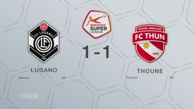 Lugano - Thoune (1-1): les Luganais et les Bernois se quittent sur un nul