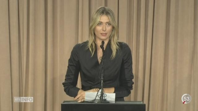 Tennis: Sharapova a été contrôlée positive à un test antidopage