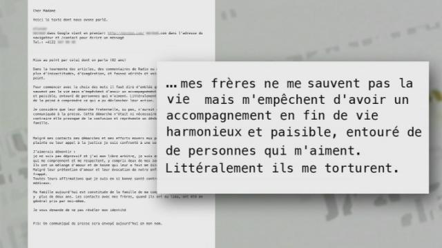 Le reportage d'Infrarouge sur le suicide assisté