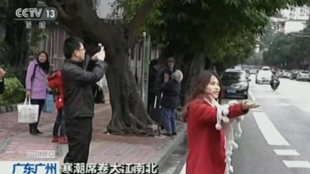 De la neige tombe dans le sud de la Chine