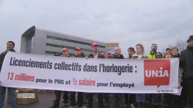 Manifestation contre les suppressions d'emplois chez Richemont