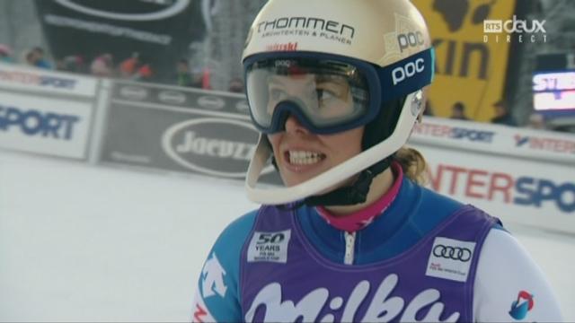 Slalom dames Levi (FIN). 1re manche. Michelle Gisin (SUI) à la peine