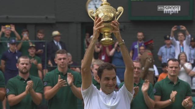Wimbledon, finale: Federer (SUI) - Cilic (CRO) 6-3 6-1 6-4: remise du trophée