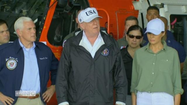 Donald Trump saluant le travail des secours en Floride