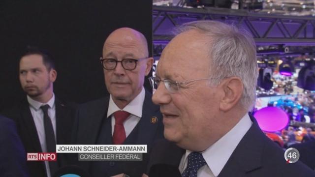 GE - Ouverture du 87e salon international de l’automobile: le conseiller fédéral Johann Schneider-Ammann exprime sa passion de la voiture
