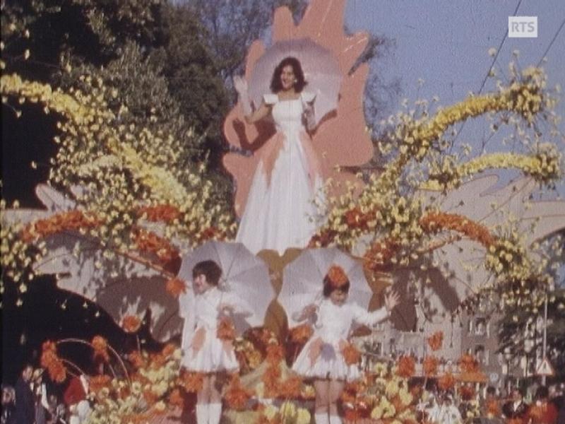 La Fête des Vendanges à Neuchâtel en 1957. [RTS]