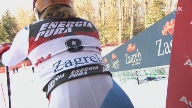 Slalom, Zagreb (CRO), 1e manche: élimination de Michelle Gisin (SUI)