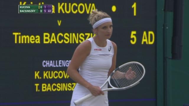 Wimbledon, 2e tour: Kucova (SVK) – Bacsinszky (SUI) 1-6