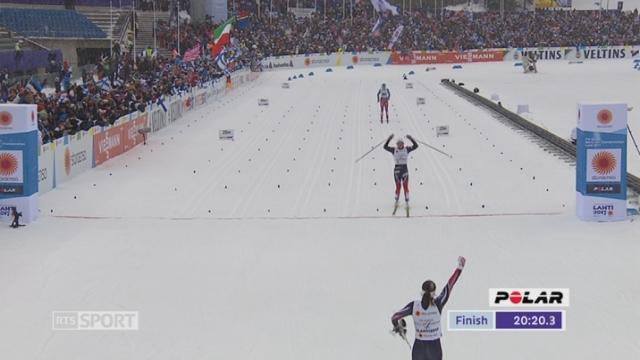 Finale sprint dames, Lathi (FIN): victoire de la Norvège devant la Russie 2e et les USA 3e. La Suisse termine 7e