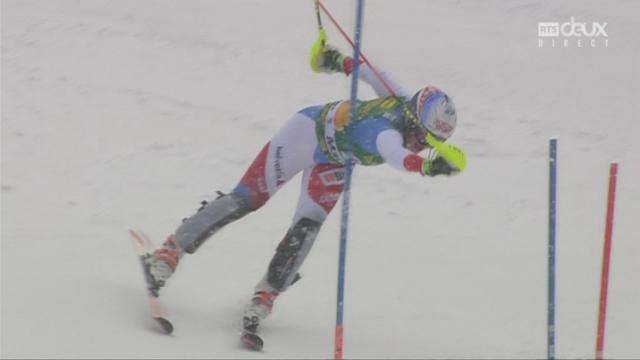 Slalom dames, 2e manche: Mélanie Meillard (SUI) ne réussit pas à terminer sa manche