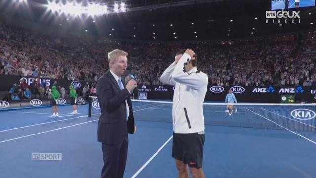 Open d'Australie, 1-2 finale: Roger Federer (SUI) - Stan Wawrinka (SUI) 7-5 6-3 1-6 4-6: interview de Federer après la rencontre