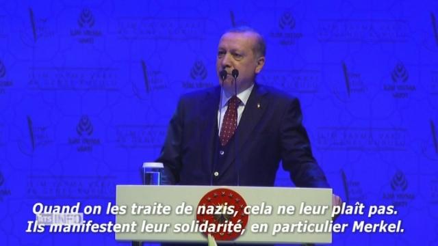 Recep Tayyip Erdogan accuse Angela Merkel de recourir à des pratiques nazies