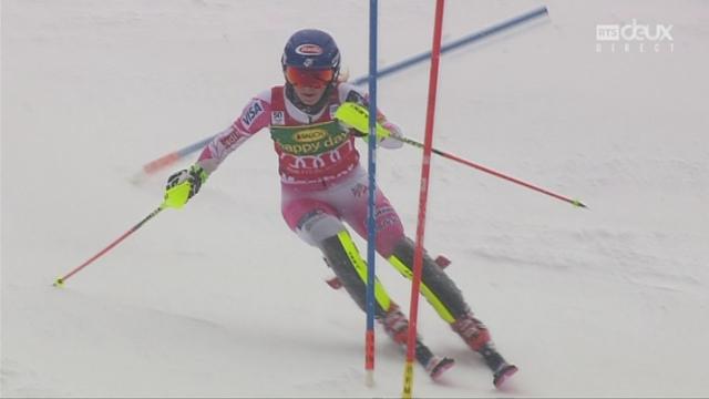 Slalom dames, 2e manche: Mikaela Shiffrin (USA)