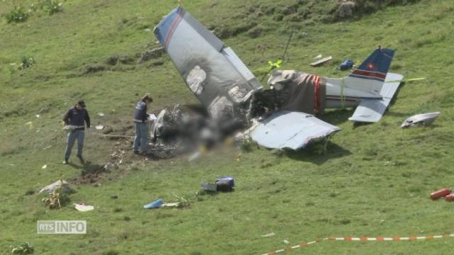 Trois personnes tuées dans le crash d'un avion en Valais
