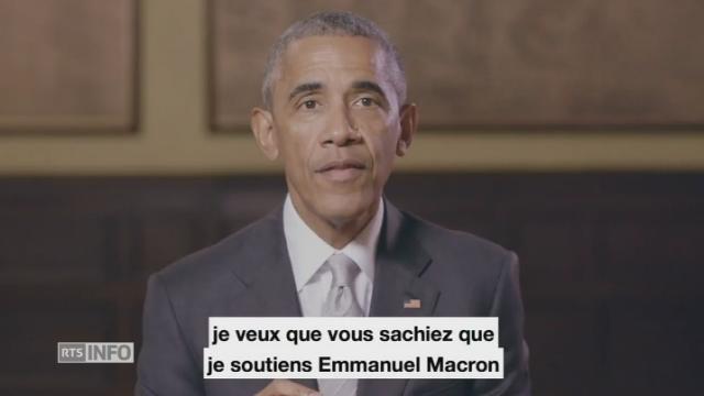 Barack Obama en marche avec Emmanuel Macron