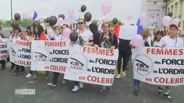 Les femmes des forces de l'ordre manifestent à Paris