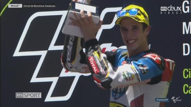 Moto 2, Barcelone (ESP): la joie du Bernois pour son 6e podium de la saison