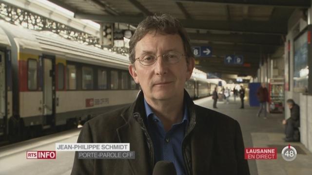 Excuses des CFF pour les perturbations sur la ligne entre Lausanne et Villeneuve: le mot de Jean-Philippe Schmidt, porte-parole des CFF