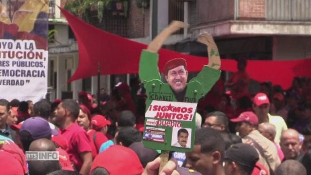Mobilisation de militants chavistes au Venezuela
