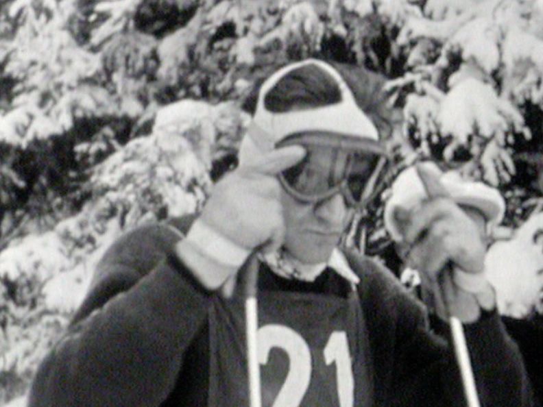 Georges Schneider avant le départ à Wengen en 1957. [RTS]