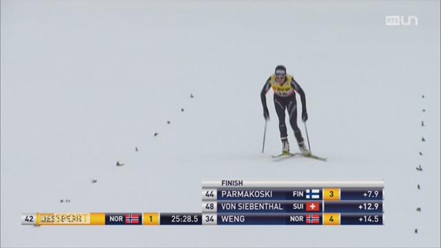 Ski de fond: 5e place pour Nathalie von Siebenthal et Dario Cologna