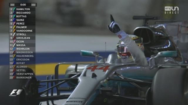 GP de Singapour, course: Hamilton (GBR) s'impose devant Ricciardo (AUS) 2e et Bottas (FIN) 3e