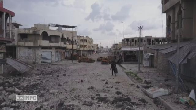 Vue aérienne de Mossoul-Ouest ravagée par les combats