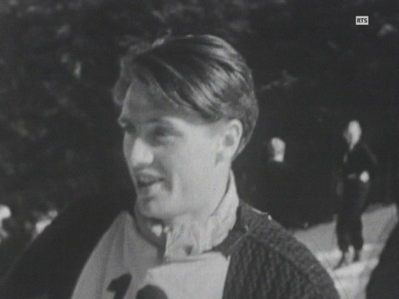 Emille Allais lors des championnats du monde de Chamonix en 1937. [RTS]