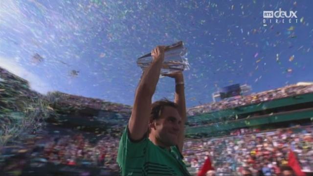 Indian Wells (USA), finale, S.Wawrinka (SUI) - R. Federer (SUI): la remise du trophée
