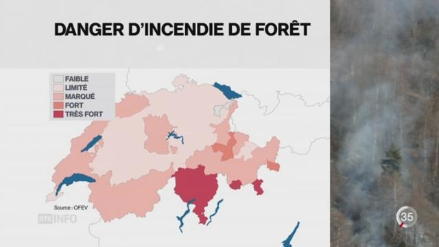 Plusieurs cantons affichent des risques d'incendie