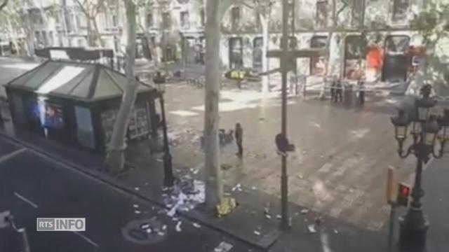 Les Ramblas à Barcelone vides juste après le passage de la camionnette