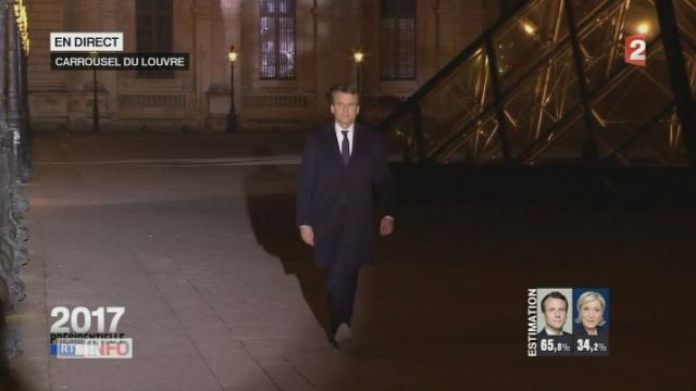 La longue marche d'Emmanuel macron au Louvre