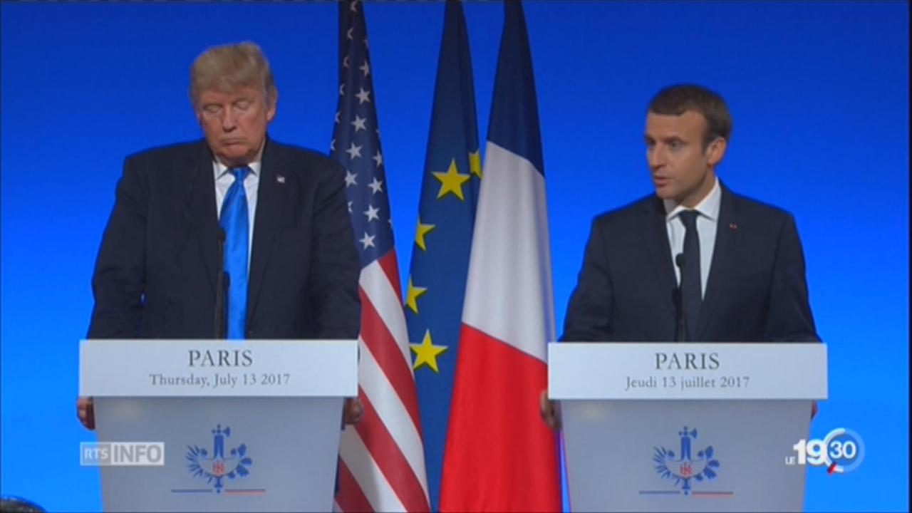 Trump est accueilli en grande pompe par Macron à Paris