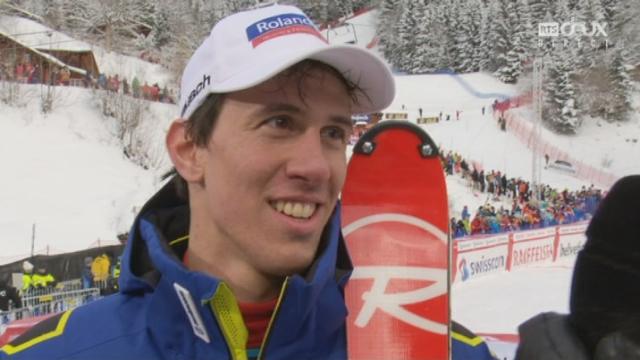 Slalom messieurs, 1re manche, Wengen (SUI): Ramon Zenhaeusern (SUI) à l'interview